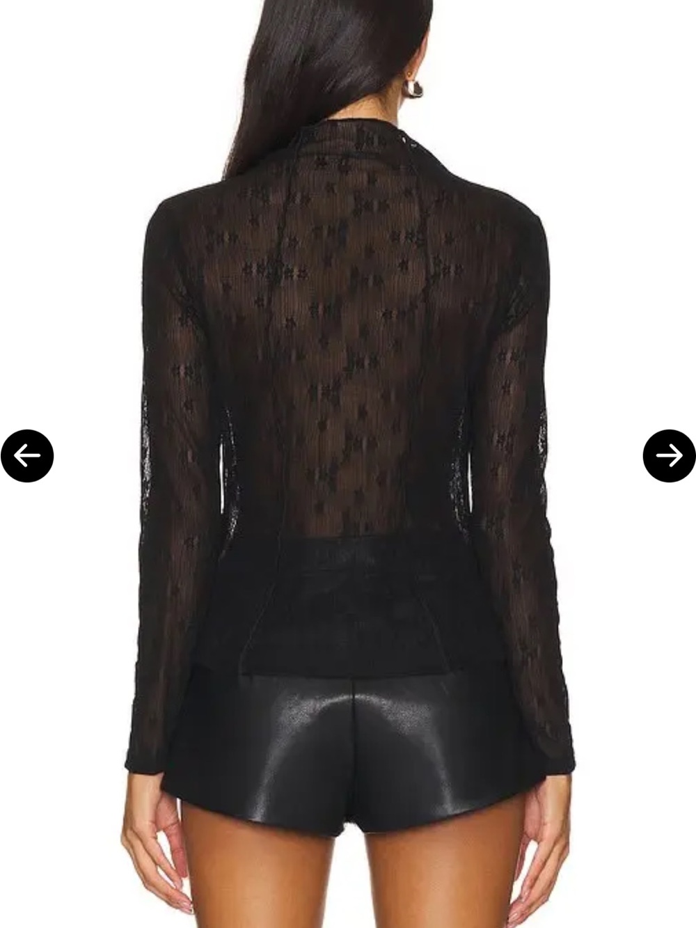 ASTR The Label Black Sheer Lace Mock Neck Bodysuit XS Worn Once Sexy Chic Top - Picture 2 of 7